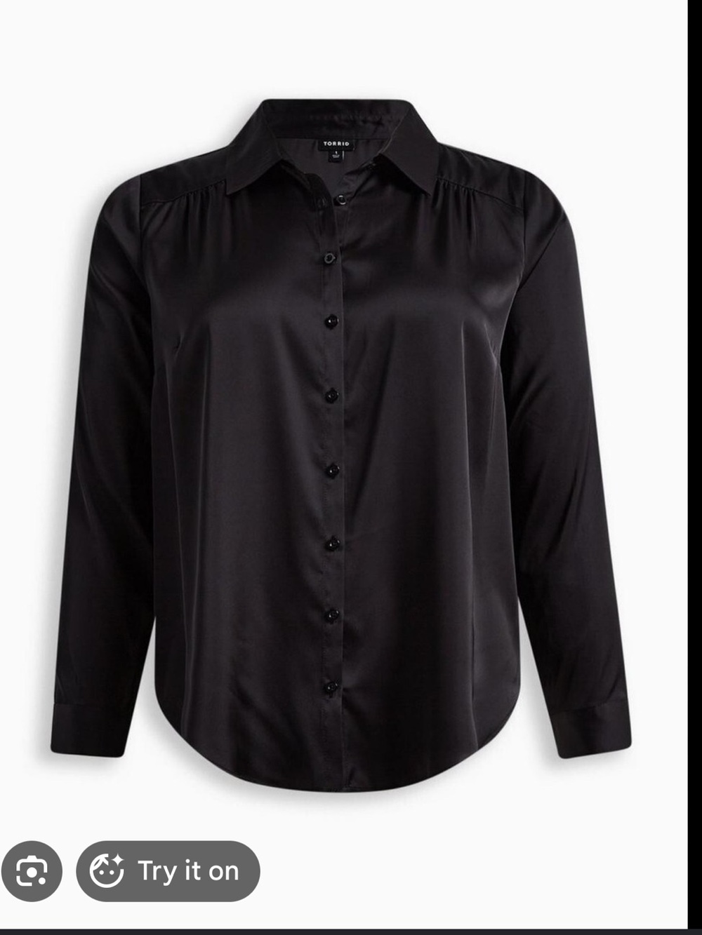 torrid Black Satin Button-Down Blouse